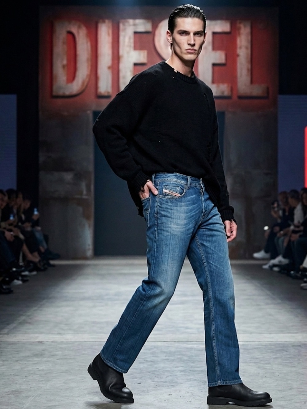 Authentic Diesel men's designer signature bootcut denim jeans sz 36